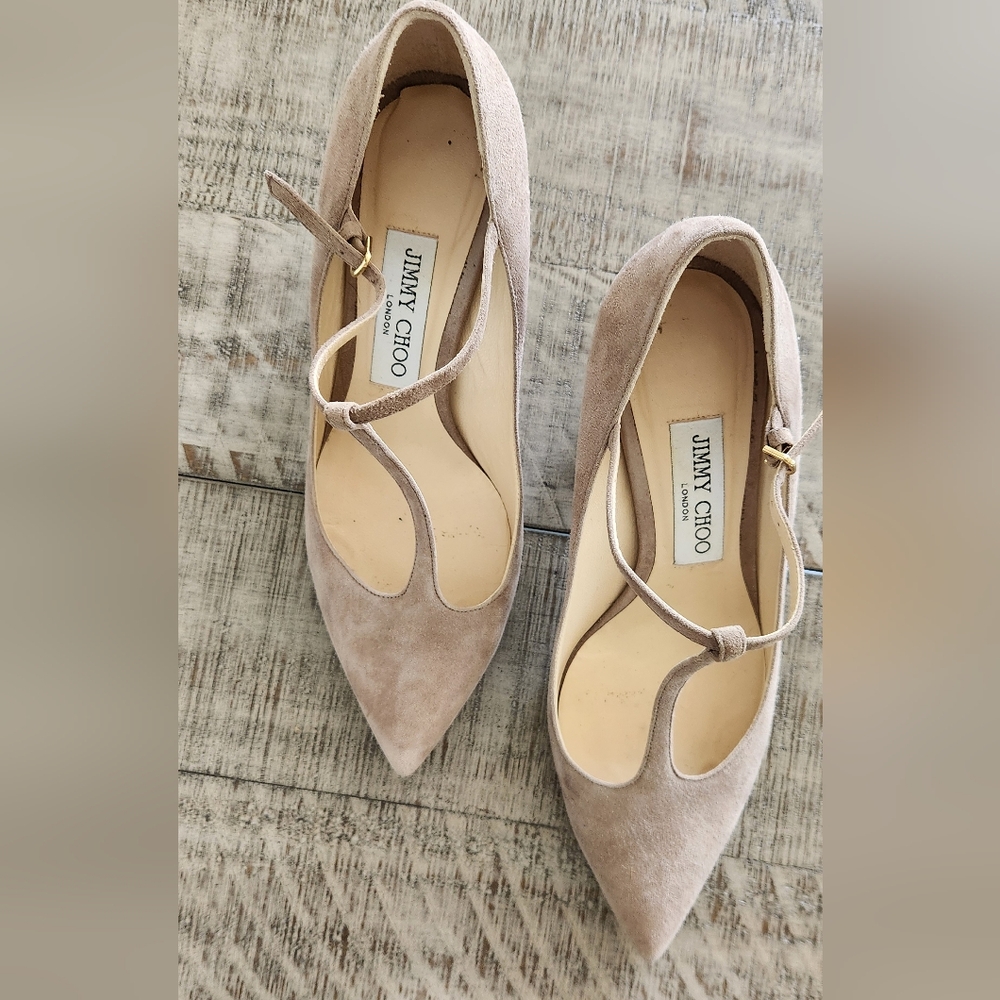 Jimmy Choo Beige Suede Heels